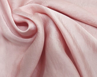 Dusty Pink Satin Chiffon Fabric by the Yard, Wedding Chiffon Dress Fabric, Soft Satin Fabric - Style 455