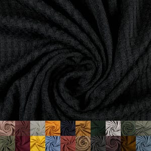 59&quot; Wide Rayon Spandex Waffle Open Knit Fabric by The Yard-210GSM. Breathable, for Sewing, Apparel, and DIY Projects. #659