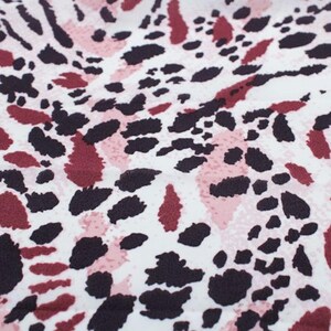 Off White Mauve Animal Skin Pattern Printed Wool Dobby Hi Multi Chiffon Fabric by the Yard - Style  P-1976-504