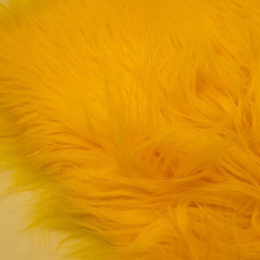 Yellow Faux Fur Fabric Long Pile Mongolian Style 5000 Etsy