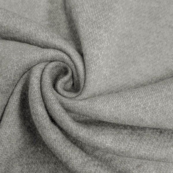 Heather Gray French Terry Brushed Fleece Fabric by the yard - 1 Yard Style 732