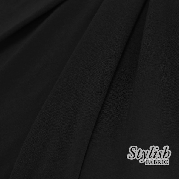 Black ITY Stretch Knit Fabric Black Tissue Knit Fabric by the yard ITY Stretch Jersey Fabric - 1 Yard Style 450