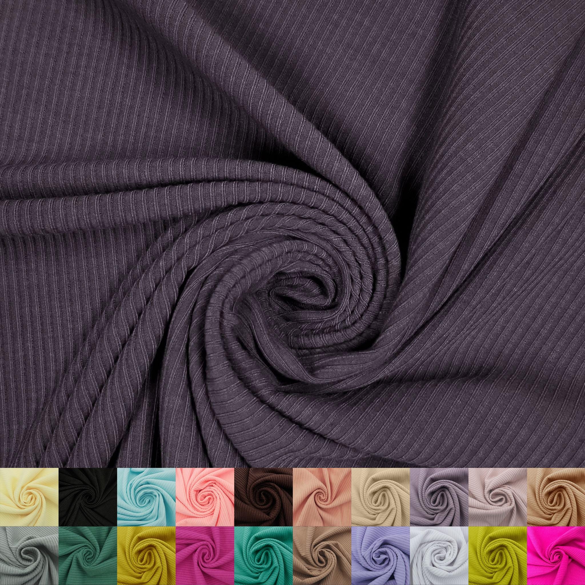 Soft 4x2 Rib Knit Fabric by the Yard – Solid Color | Stretchy, Textured Knit for Tops, Dresses, Loungewear – Style 774