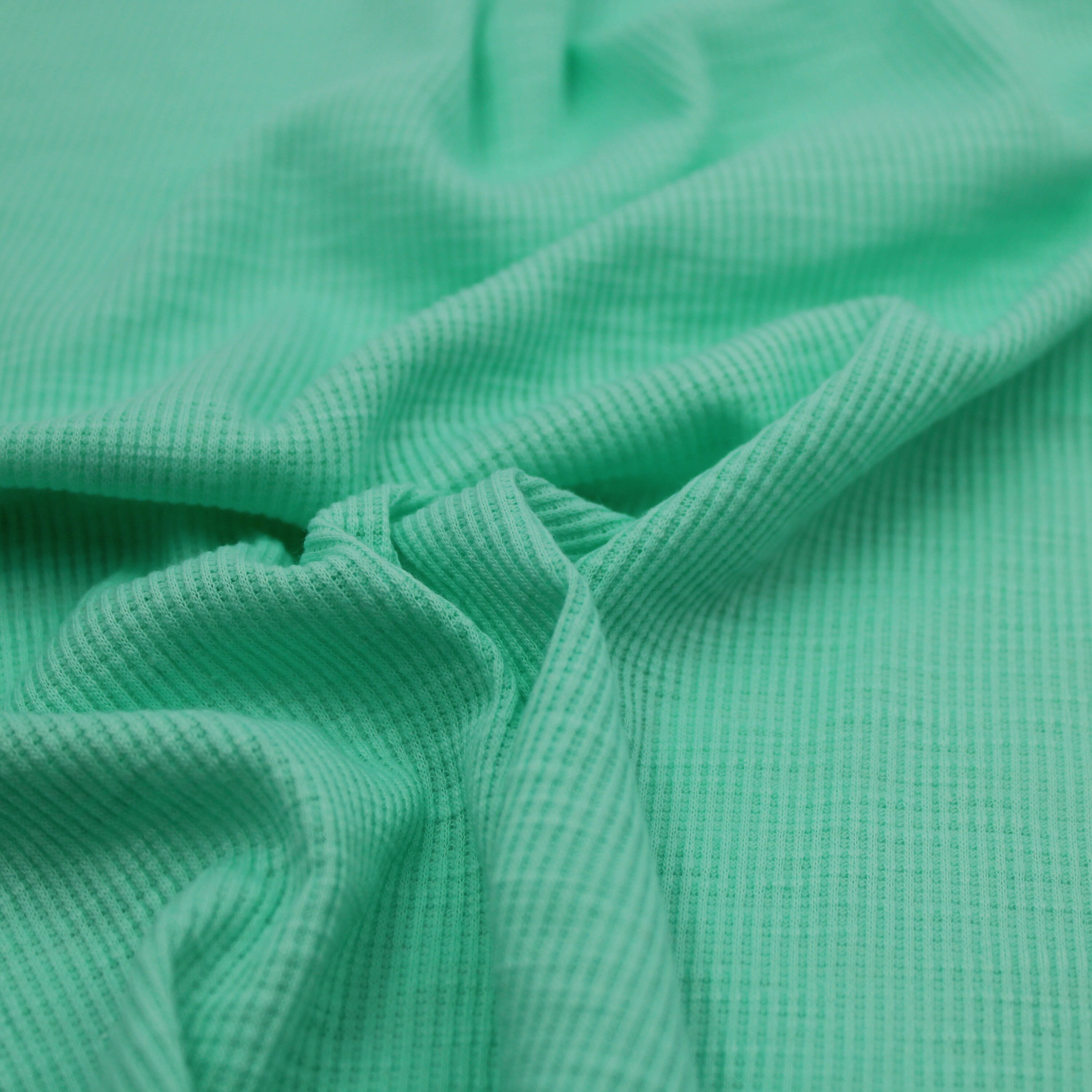 Green Mint Polyester Cotton Spandex 2x1 Rib Knit Fabric by the Etsy UK