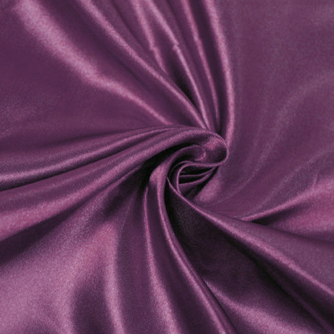 Purple Bridal Wedding Satin Fabric by the Yard for Bridesmaid Dress ...