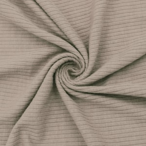 Mocha Light Poly Rayon Spandex 4x2 Rib Knit Fabric by the Yard- Style 753