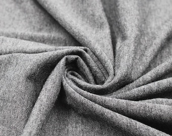 60" Wide Cotton Modal Rayon Spandex Fabric by the Yard - 150 GSM, Lightweight, 2-Way Stretch, Breathable. Black #791