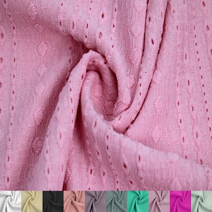57&quot; Wide Polyester Spandex Stretch Eyelet Design Jacquard Knit Fabric - 160 GSM - Style #845