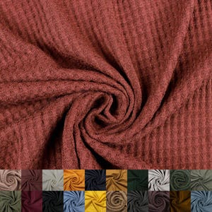 59&quot; Wide Rayon Spandex Waffle Open Knit Fabric by The Yard-210GSM. Breathable, for Sewing, Apparel, and DIY Projects. #659