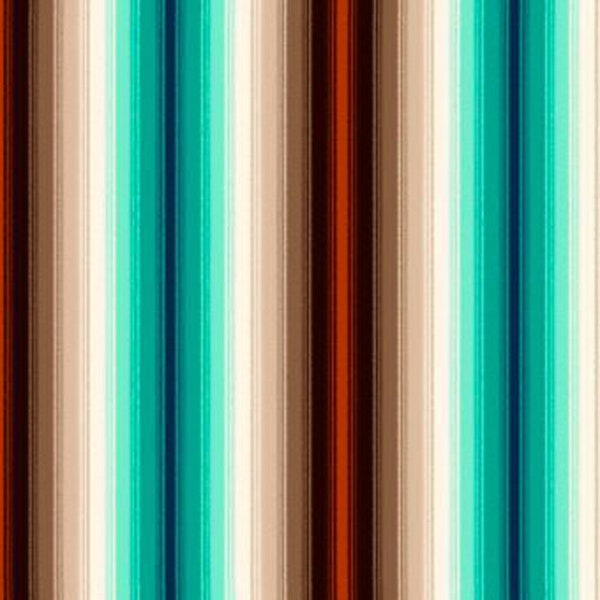 Brown Turquoise Flame Vertical Stripes Pattern Printed on Double-Sided Brushed DTY Stretch Fabric by the Yard - Style P-1175-668