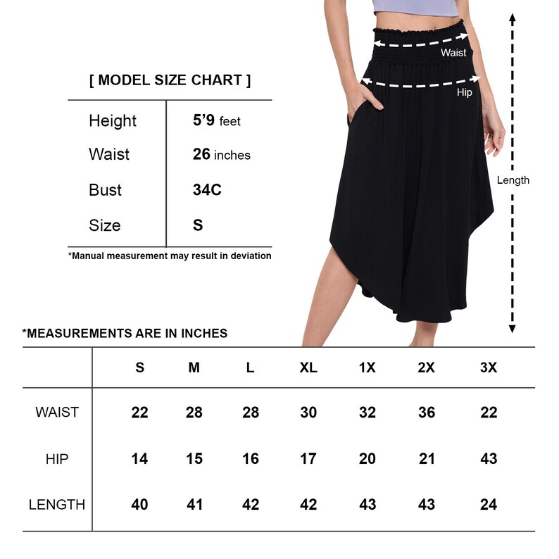 Women's Plain Rayon Modal Smocking Flair Bell Bottom Skirt 2023 Trend for Casual and Daily Dresses image 8