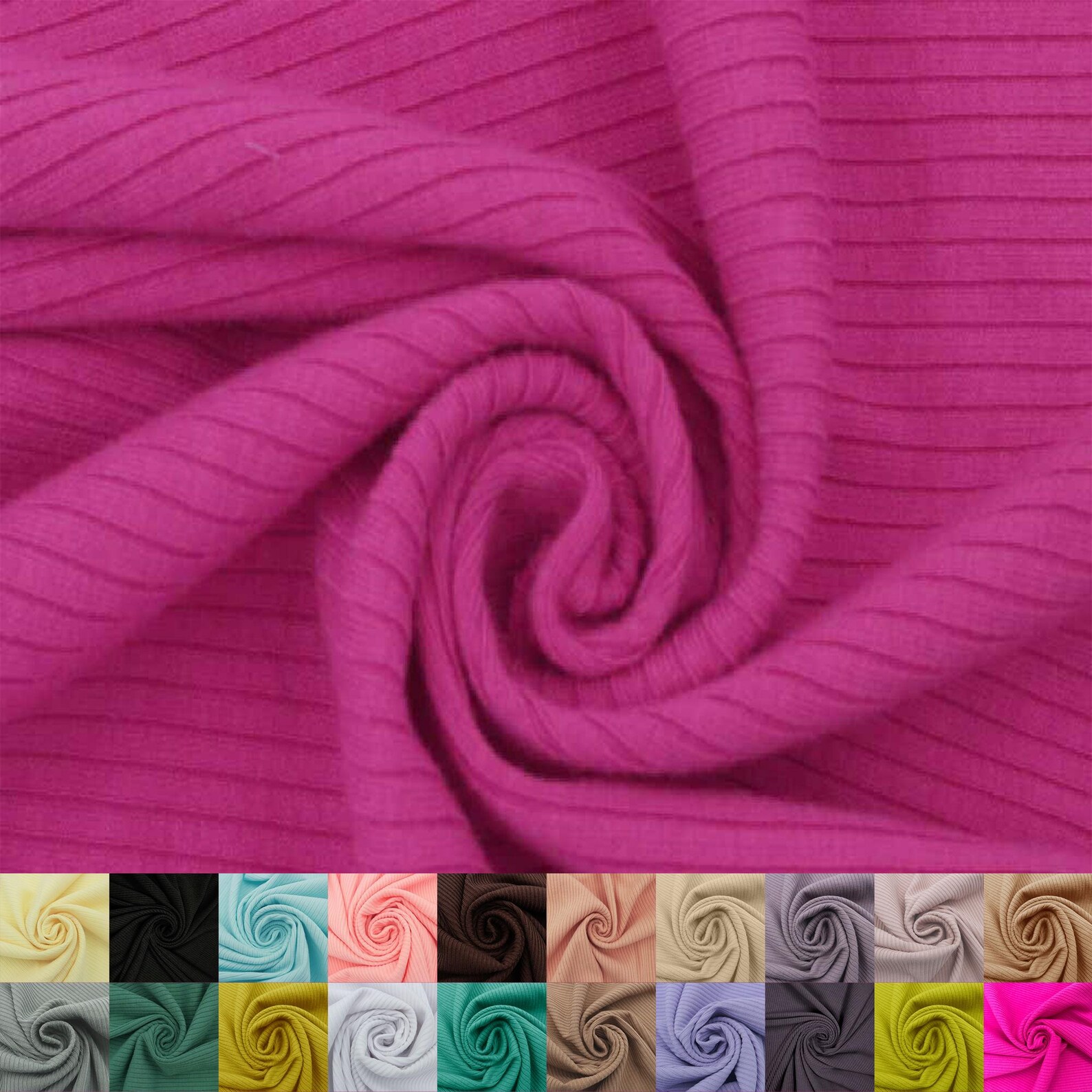 Soft 4x2 Rib Knit Fabric by the Yard – Solid Color | Stretchy, Textured ...