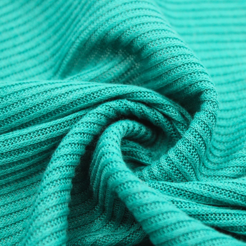 Jade Rib Knit Fabric Ribbing Fabric Sleeves Collar Stretch Rib Etsy