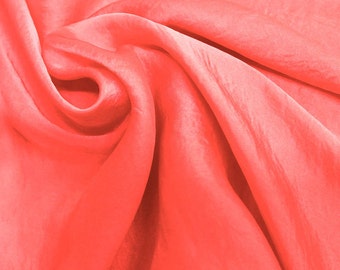 Coral Neon Satin Chiffon Stoff Bulk Lager, Hochzeit Chiffon Kleid Stoff, Weicher Satin Stoff - Style 455