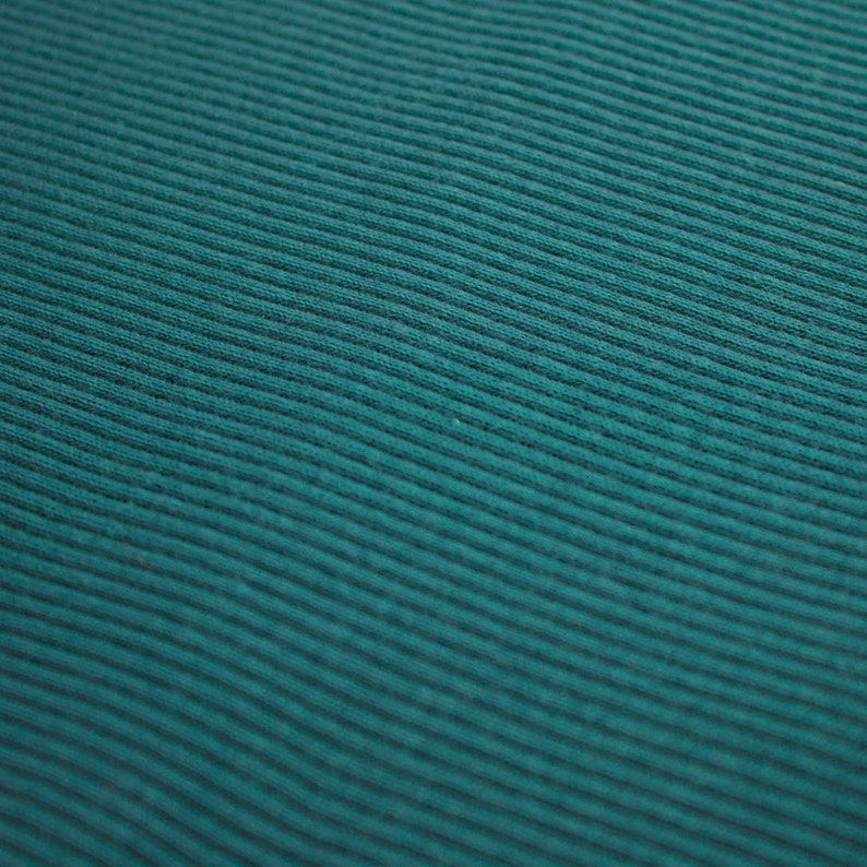 Teal 54'' Heavyweight 1x1 Cotton Rib Knit Fabric Etsy