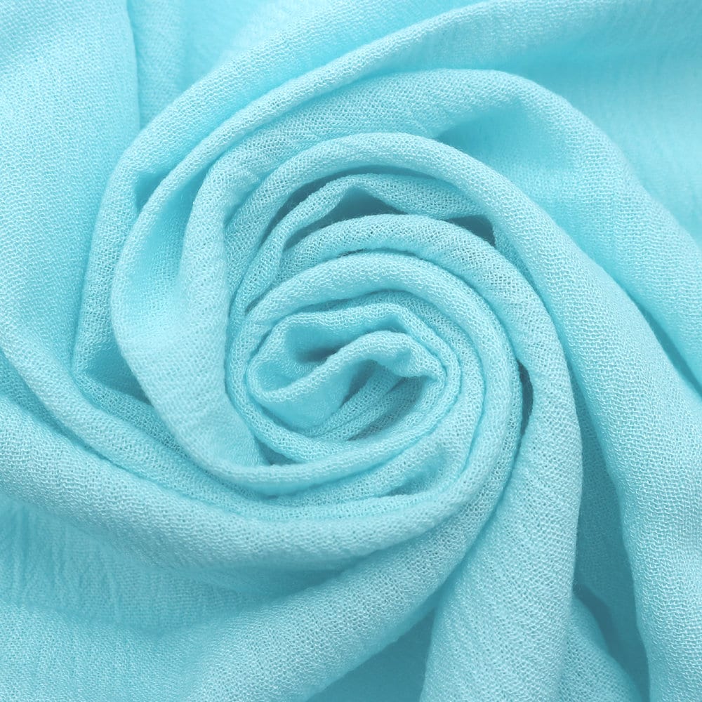 Baby Blue Stretch Crepe Fabric, Sky Blue Crepe Fabric by Yard