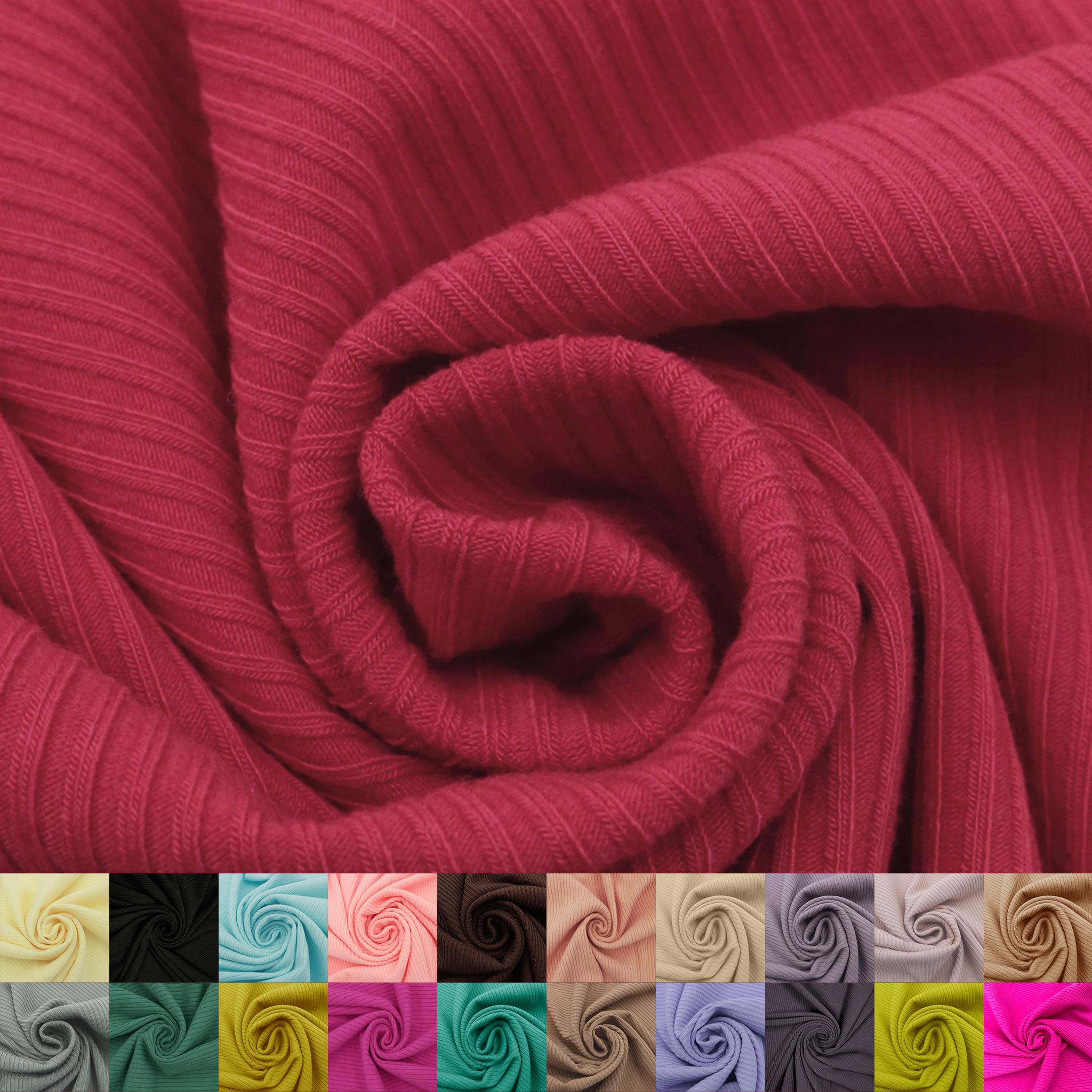 Soft 4x2 Rib Knit Fabric by the Yard – Solid Color