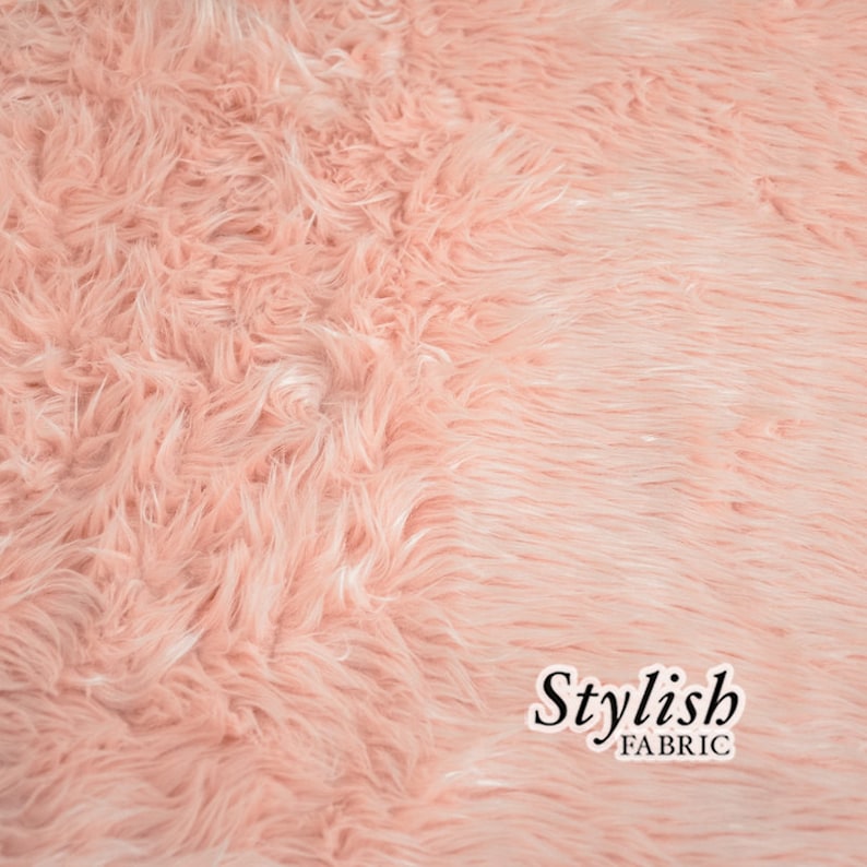 home furnishing throws Dusty Pink Pile Luxury Shag Faux Fur Fabric by the yard for costume photo props 1 Yard Style 5009