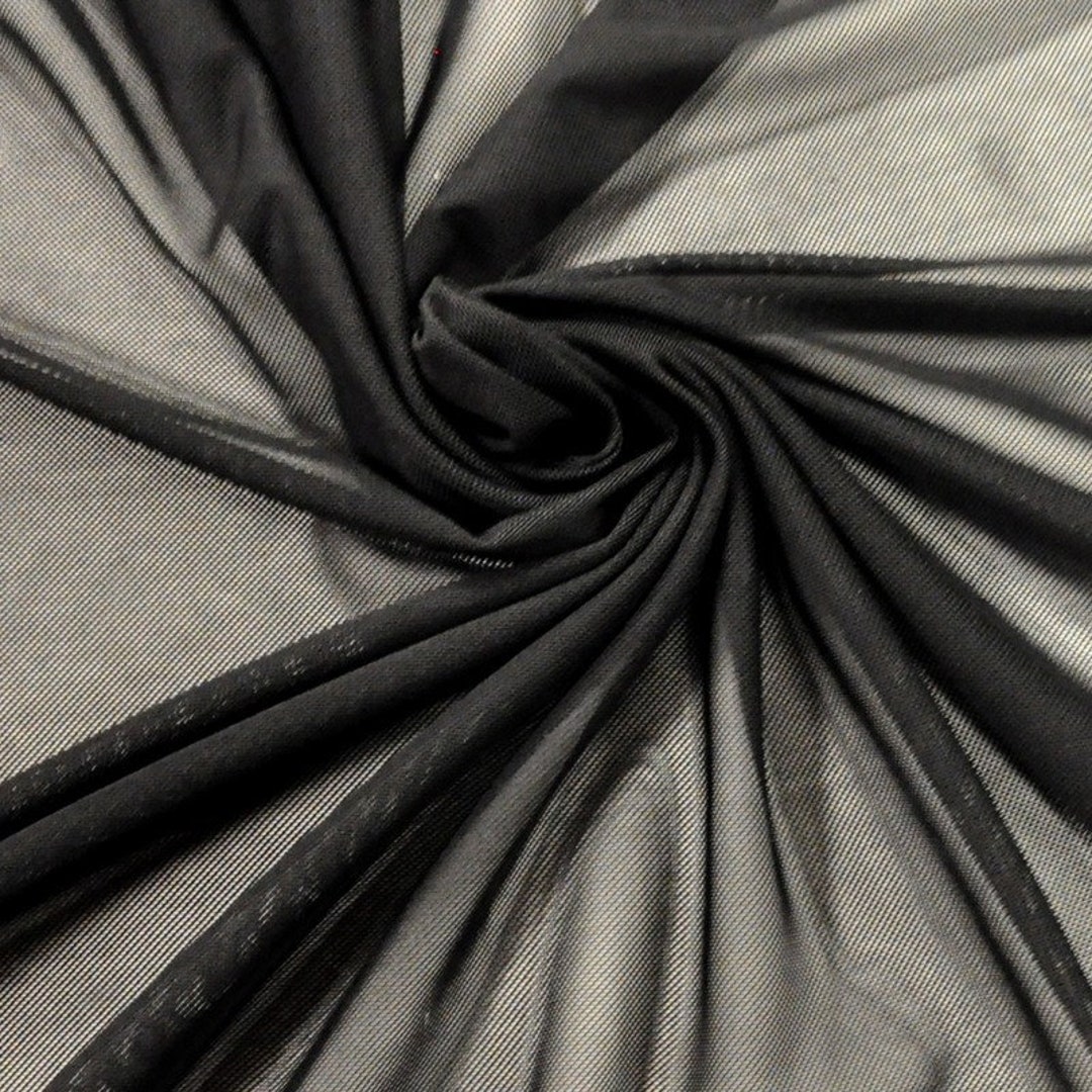 54 Wide TPU Laminated Black Polyester Mesh (108)