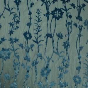Peacock Floral Damask Pattern Burnout Velvet Fabric by the Yard- Style P-614-VELVET