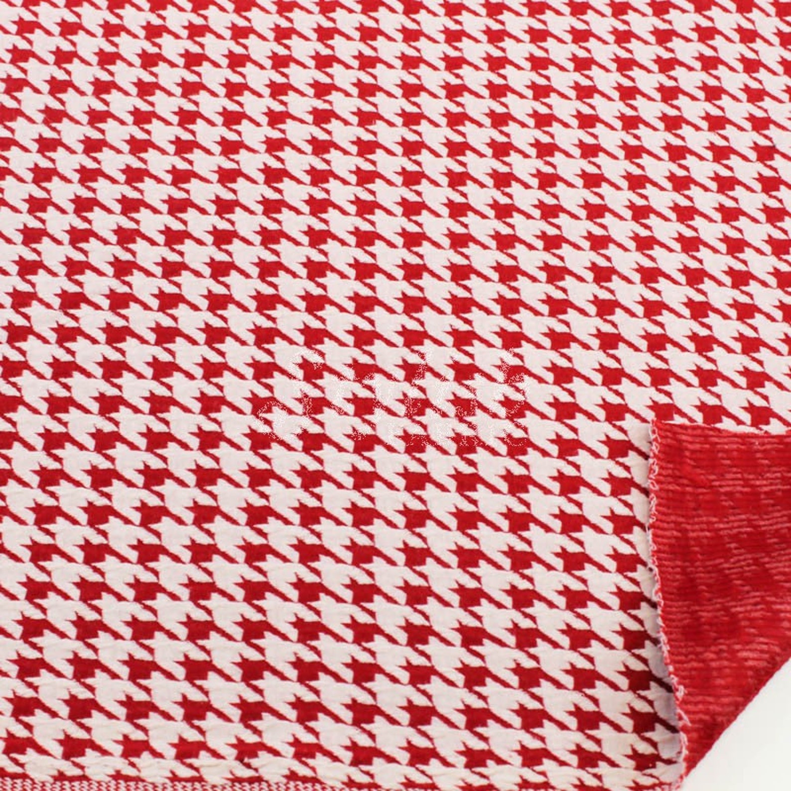 Houndstooth Knit Jacquard Knit Fabric Cotton Knit Jacquard Etsy