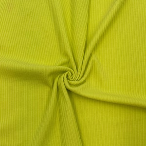 Lime Poly Rayon Spandex 4x2 Rib Knit Fabric by the Yard- Style 753