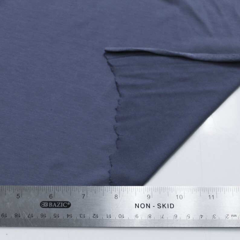 Denim Blue Modal Poly Sand Wash Jersey Cupro Knit Fabric by Etsy