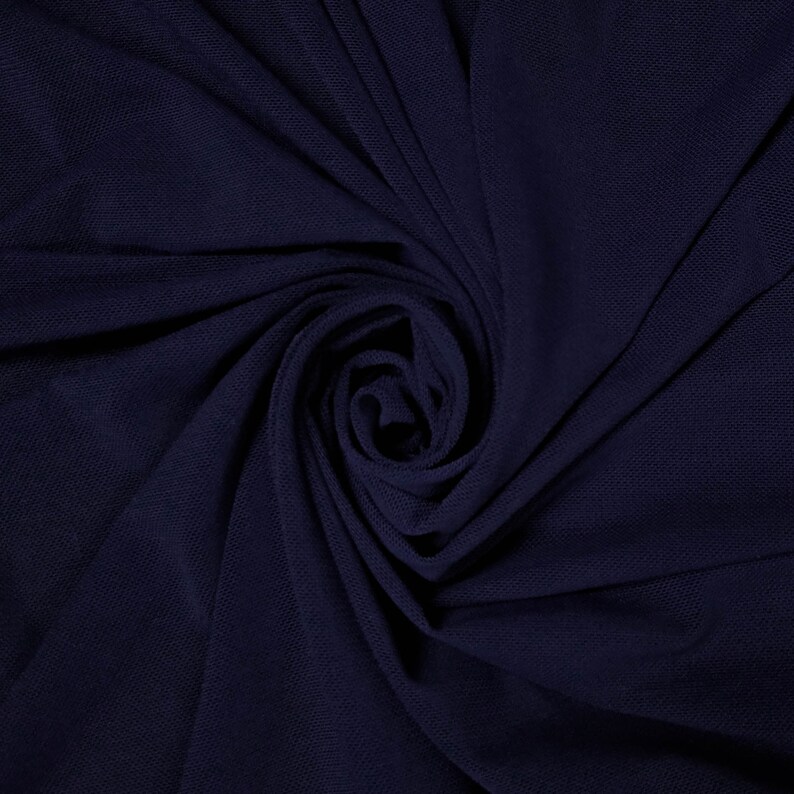 Navy New Nylon Power Mesh Fabric by the Yard Soft Sheer Drape Etsy