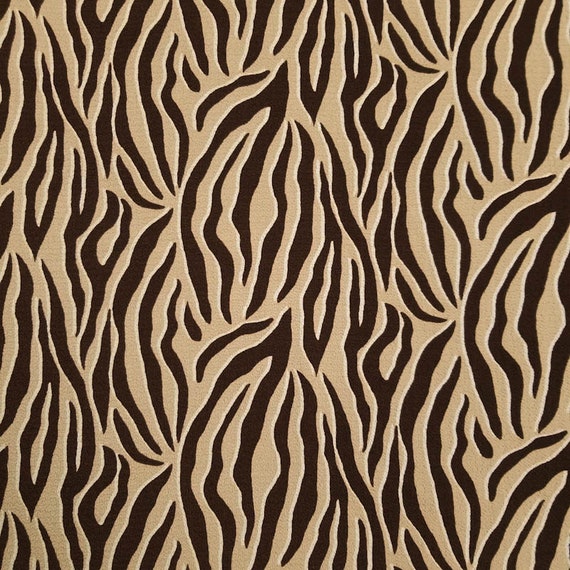 Tan Brown Zebra Print Crepe Chiffon Fabric by the Yard Style - Etsy