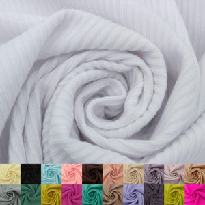 Soft 4x2 Rib Knit Fabric by the Yard – Solid Color | Stretchy, Textured Knit for Tops, Dresses, Loungewear – Style 774