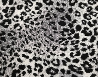 Cheetah on Grey Black Poly Spandex Double Sided Brushed Stretch Knit Fabric by the Yard - Style P-953-668