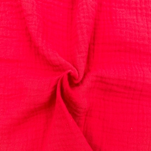 55&quot; Wide-100% Cotton Gauze Fabric by the Yard-130GSM-Breathable and Anti-wrinkle for Sewing, Apparel, and DIY Projects. Red #795