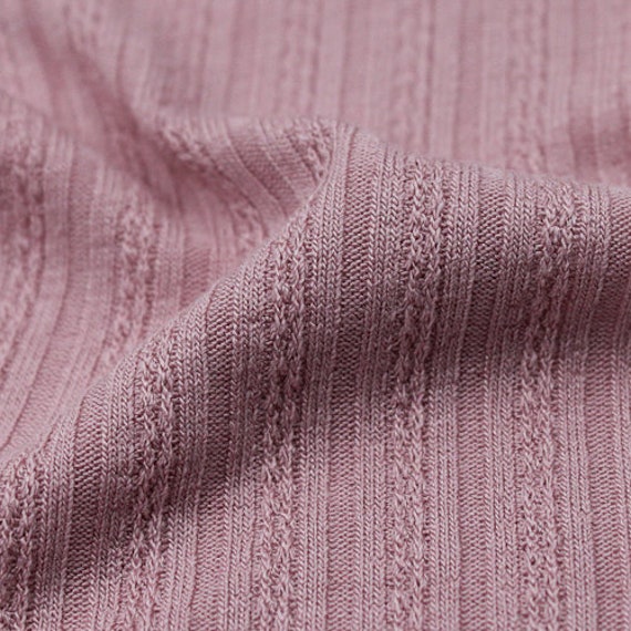Buy Mauve Rayon Spandex Pointelle Rib Knit Fabric by the Yard Style 773  Online in India 