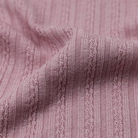 Buy Mauve Rayon Spandex Pointelle Rib Knit Fabric by the Yard Style 773  Online in India 