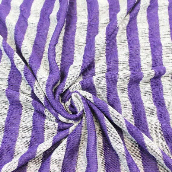 1/2 inch Purple Heather Gray Stripe Sweater Knit Fabric | Etsy