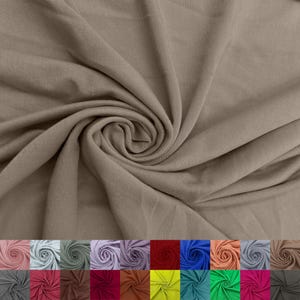 Tessuto in maglia jersey spandex rayon modale largo 60&quot; tagliato su misura (225 GSM) - Peso medio, elasticizzato in 4 direzioni, traspirante - Stone B # 765