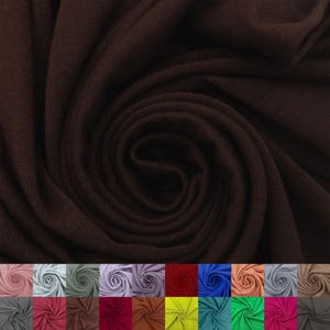 Tessuto in maglia jersey spandex rayon modale largo 60&quot; tagliato su misura (225 GSM) - Peso medio, elasticizzato in 4 direzioni, traspirante - Cioccolato B # 765