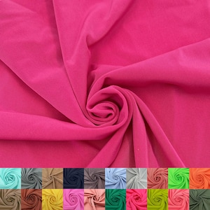 60&quot; Wide Venezia Poly Spandex Fabric - (200 GSM), Medium Weight, 2-Way Stretch, Anti-Wrinkle, Breathable - Pink Vali Neon #800