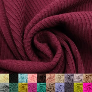 Soft 4x2 Rib Knit Fabric by the Yard – Solid Color | Stretchy, Textured Knit for Tops, Dresses, Loungewear – Style 774