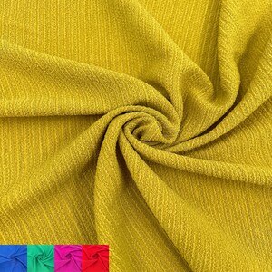 54&quot; Wide Polyester Spandex Stretch Jacquard Knit Fabric (200GSM) - Anti-wrinkle & Breathable Honey Mustard #836