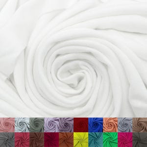 Tessuto in maglia jersey spandex rayon modale largo 60&quot; tagliato su misura (225 GSM) - Peso medio, elasticizzato in 4 direzioni, traspirante - Bianco sporco # 765