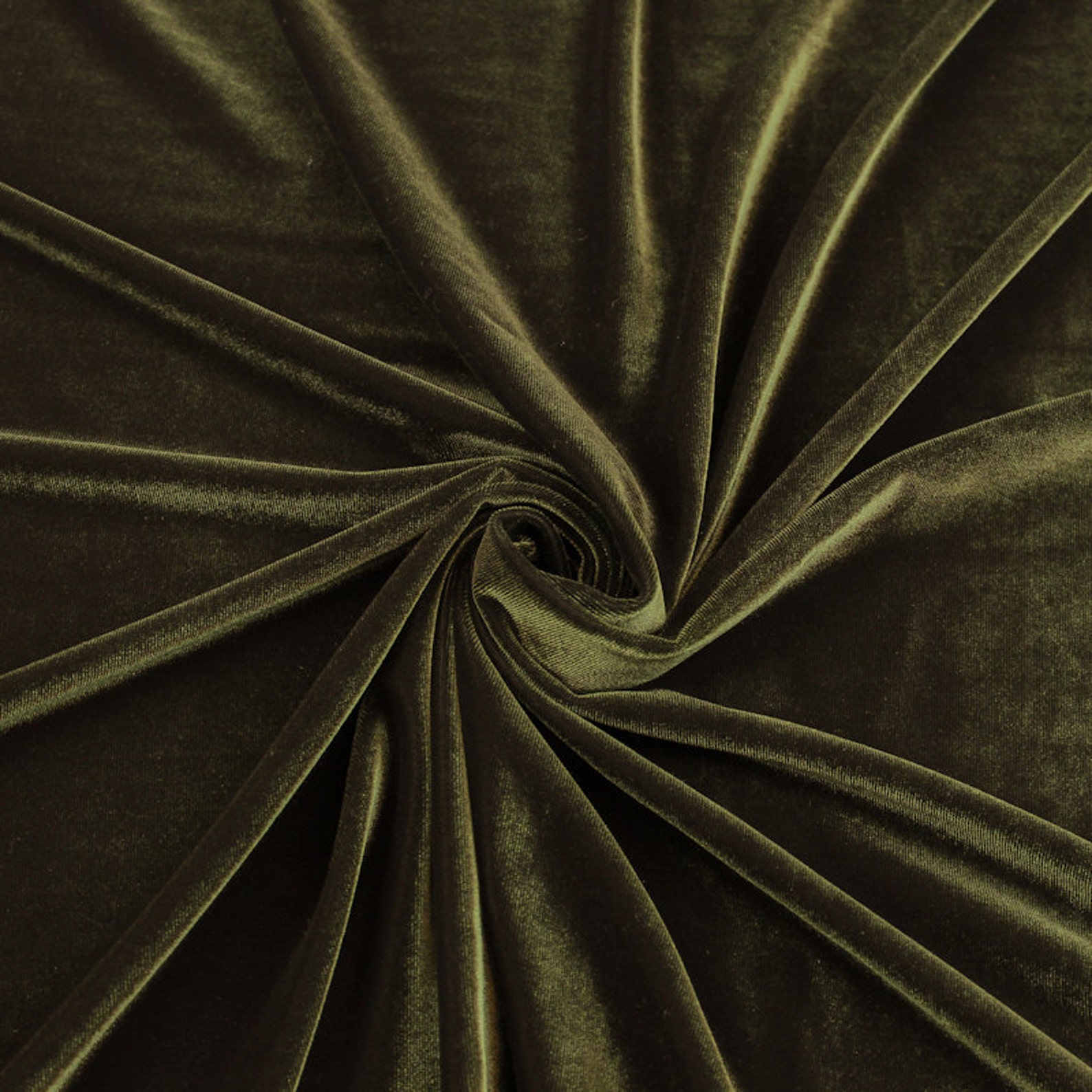 Olive Stretch Velvet Fabric by the Yard or Wholesale 1 Yard Etsy