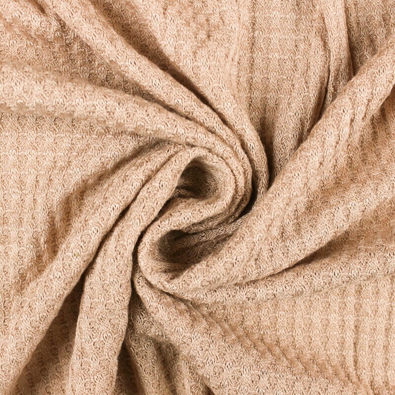 Dark Natural Waffle Rayon Spandex Open Knit Fabric by the Yard - 1 Ya…