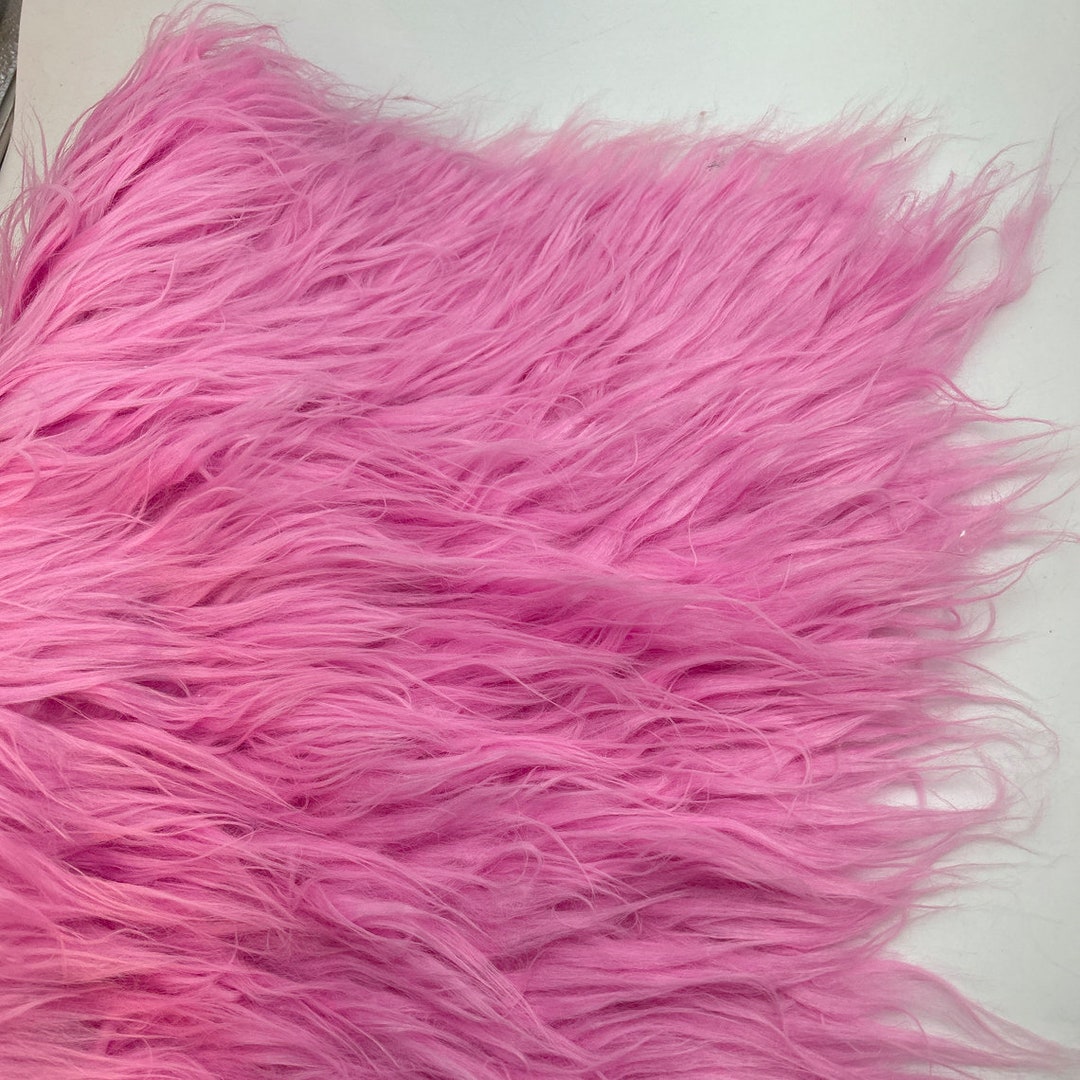 Pink Mongolian Fur Fabric by the Yard