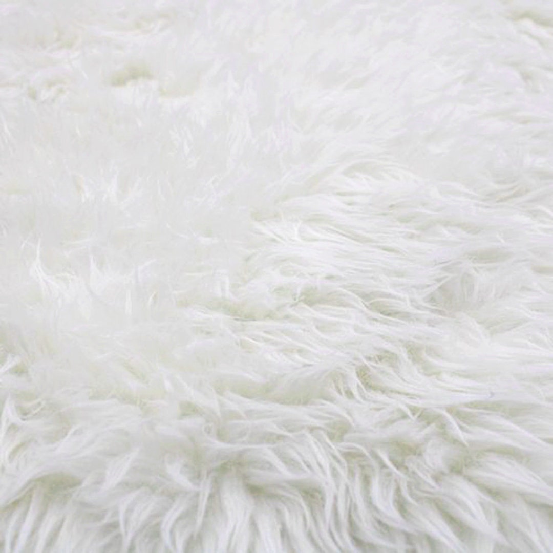 Ivory Pile Luxury Shag Faux Fur Fabric by the Yard for Costume, Throws ...