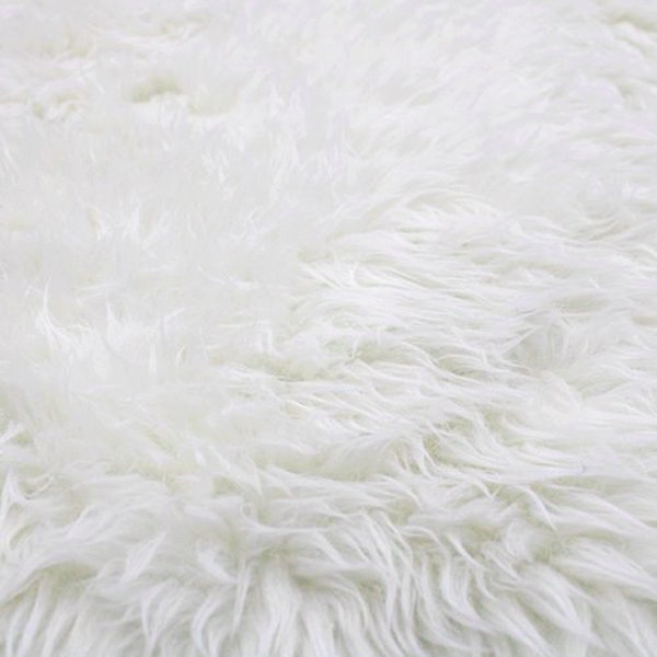 Tissu de fausse fourrure de luxe Ivoire Pile Shag par yard pour costume, jetés, ameublement, accessoires photo - 1 Yard Style 5009