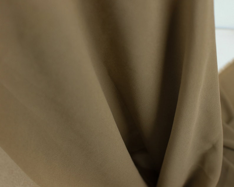 Toffee Wool Dobby Chiffon Fabric By the Yard Style 502 image 2