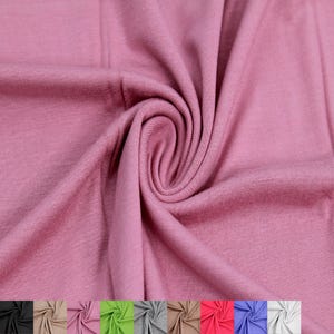 60&quot; Wide Rayon Spandex Jersey Knit Fabric by the Yard - 4-Way Stretch 220GSM - Medium Weight - Soft & Breathable. Dusty Pink Deep #407