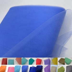 54" Wide 100% Polyester Tulle Non-Stretched Fabric by the Bolt (40 Yards) - Lightweight, Breathable & Anti-Wrinkle. Ming Royal #801