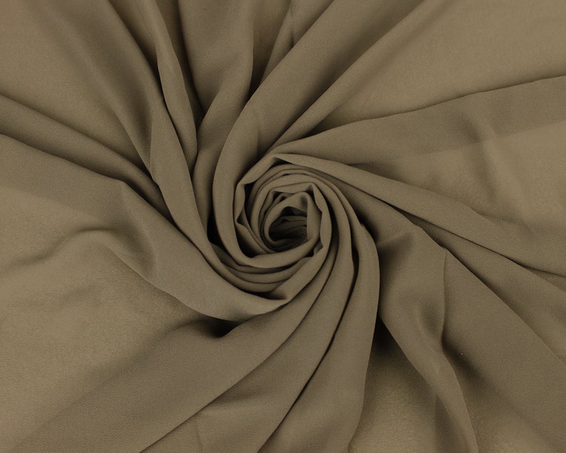 Toffee Wool Dobby Chiffon Fabric By the Yard Style 502 image 1